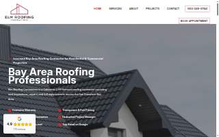 ELM Roofing Contractors website