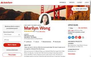 Marilyn Wong - State Farm Insurance Agent website