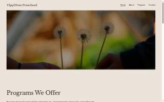 TippiToes Preschool website
