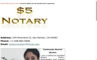 $5 Low Price Notary website