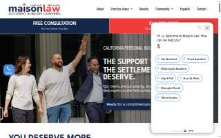 Maison Law Accident and Injury Lawyers of Sanger website