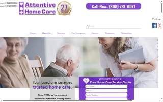Attentive Home Care website