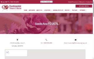 Continental Funeral Home Santa Ana website