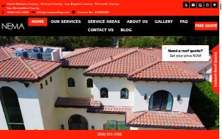 NEMA Roofing Repair Company - Santa Barbara website