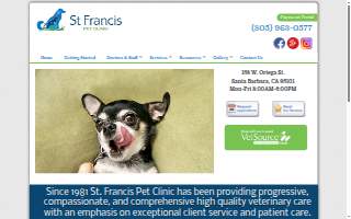 St Francis Pet Clinic website