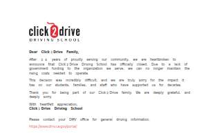 Click2Drive Driving School of Santa Clarita website