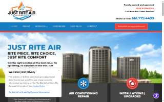 Just Rite Air Heating & Cooling Santa Clarita website