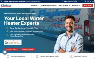 Payless Water Heaters & Plumbing, Inc. website