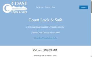 Coast Lock & Safe website