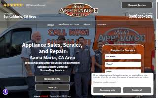 Rick's Appliance Service Inc. website