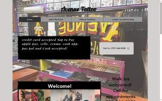 Avenue Tattoo and Piercing website