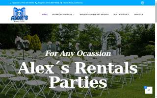 alex's rentals parties website
