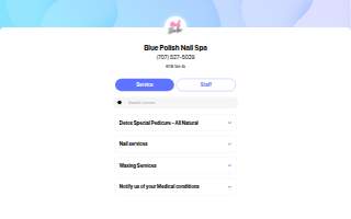 Blue Polish Nail Spa website