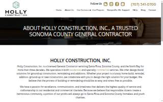 Holly Construction, Inc. website