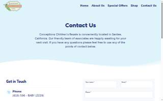 Conceptions Children's Resale website