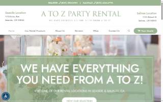 A To Z Party Rental website