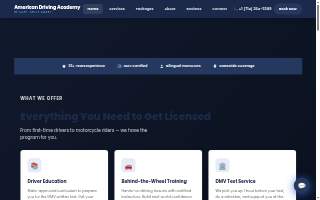 American Driving Academy of Seaside website