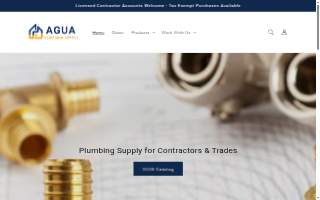 Agua Plumbing Supply website