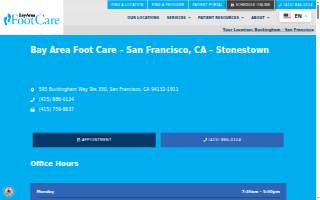 Bay Area Foot Care of South San Francisco website
