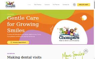 Chompers Pediatric Dentistry & Orthodontics website