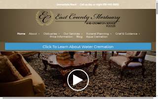 East County Mortuary & Cremation Services website