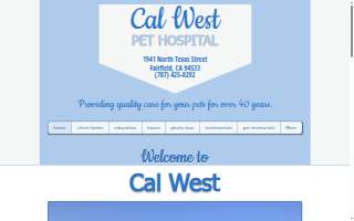 Cal West Pet Hospital website