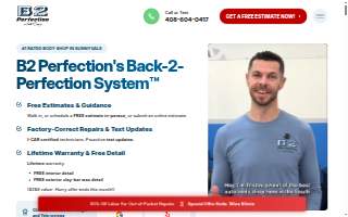 B2 Perfection Auto Body website