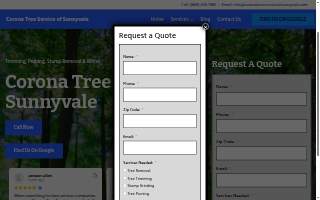 Corona Tree Service of Sunnyvale website