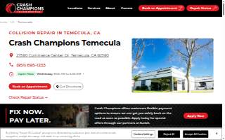 Crash Champions Collision Repair Temecula website