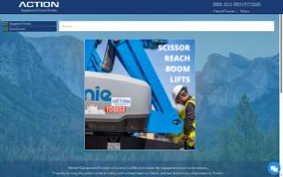 Action Equipment Rentals website