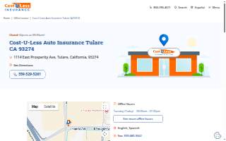 Cost-U-Less Insurance of Tulare website