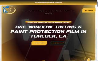 H & E Window Tinting & PPF website