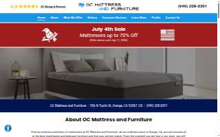 OC Mattress and Furniture of Orange website