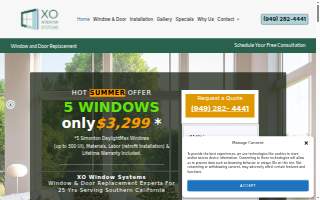 Xo Window Systems of Tustin website