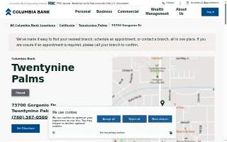 Columbia Bank of Twentynine Palms website