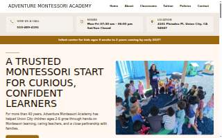 Adventure Montessori Academy website