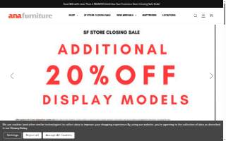 Ana Furniture - Union City website