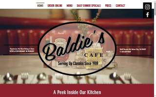 Baldie's Cafe website