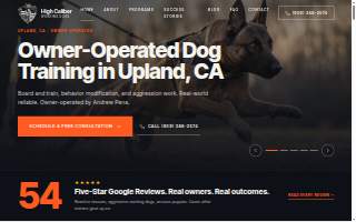 High Caliber Working Dog Training website