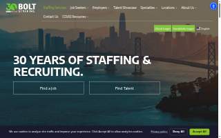 BOLT Staffing American Canyon website