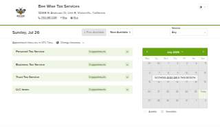 Bee Wise Tax Services website