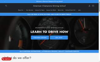 American Champions Driving School of Vineyard website