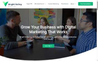 Bright Valley Marketing of Vineyard website