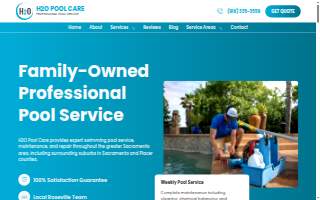 H2O Pool Care of Vineyard website
