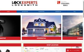 Lock Experts Locksmith of Vista website