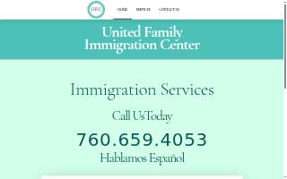 United Family Immigration Center of Vista website