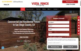 Vista Fence Co website