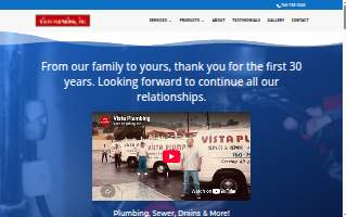 Vista Plumbing Inc website