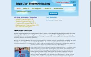 Bright Star Montessori Academy website