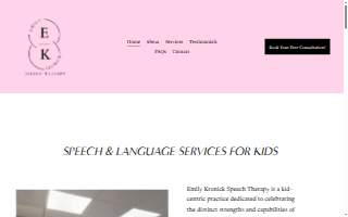 Emily Kronick Speech Therapy website
